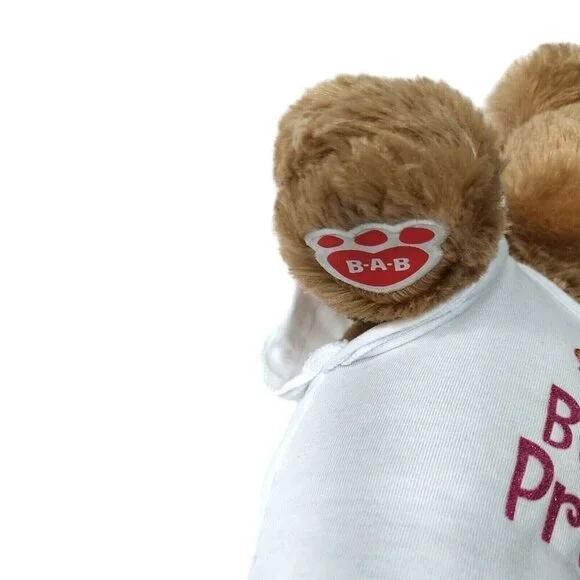 Build A Bear Workshop Brown Teddy Bear Plush Toy with Shirt Sings Happy Birthday - Picture 6 of 10